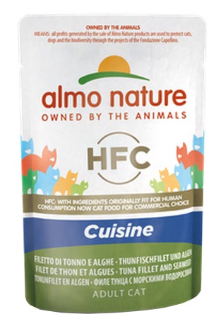 Almo Nature HFC Cuisine Cibo Umido Filetto Di Tonno E Alghe Per Gatti Adulti Bustina 55g
