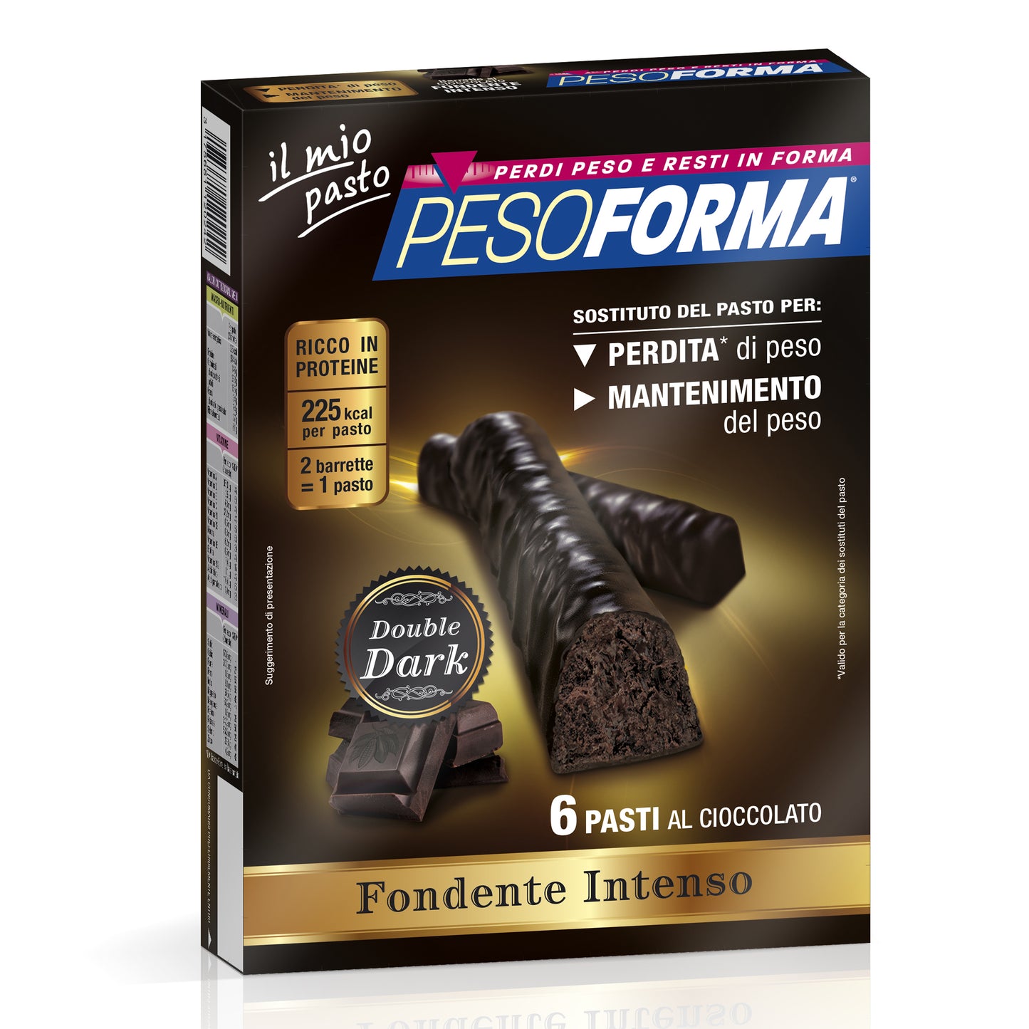 PESOFORMA BARRETTA DOUBLE DARK FONDENTE INTENSO 12 PEZZI