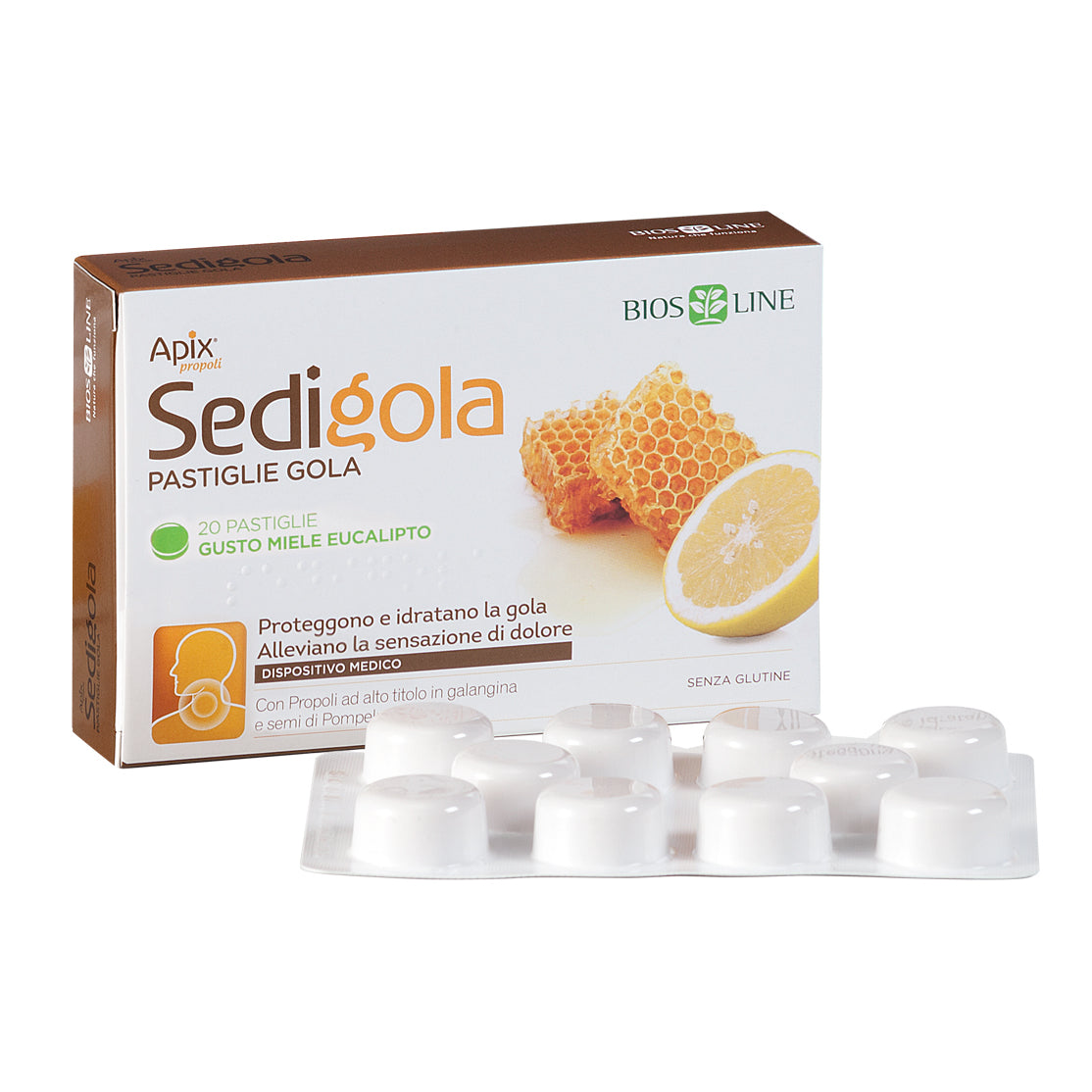APIX SEDIGOLA MIELE ED EUCALIPTO 20 PASTIGLIE - DISPOSITVO MEDICO CE
