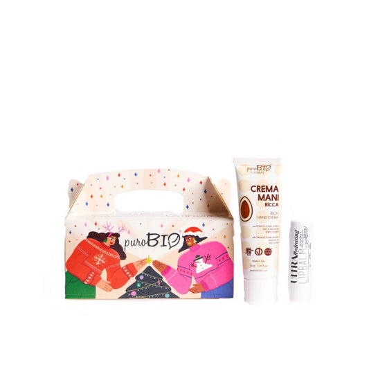 Purobio Kit Crema Mani Ricca 50ml + Balsamo Ultrahydrating Labbra 5ml