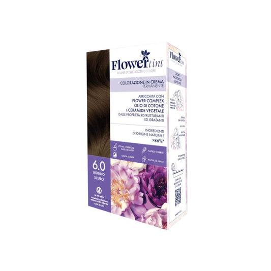 Flowertint Colorazione In Crema Permanente Colore 6,0 Biondo Scuro