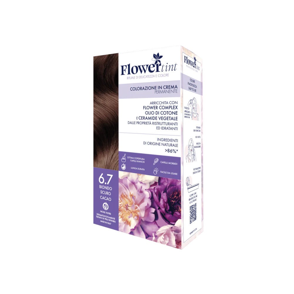 Flowertint Colorazione In Crema Permanente Colore 6,7 Biondo Scuro Cacao