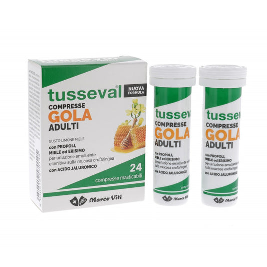 TUSSEVAL GOLA ADULTI 24 COMPRESSE MASTICABILI