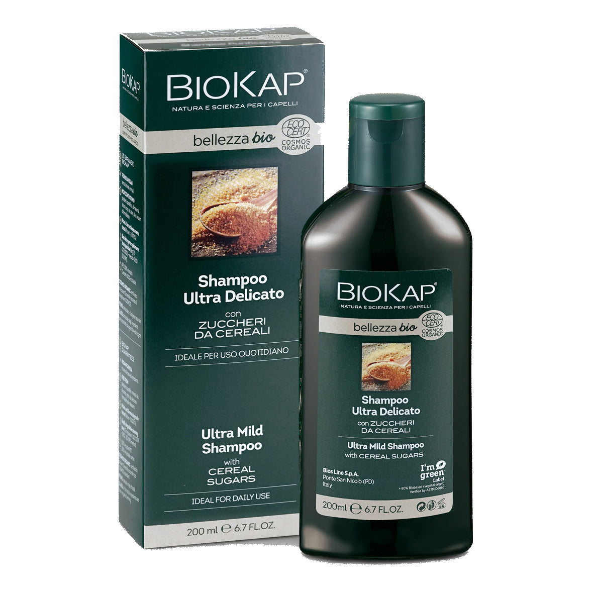 Biokap Bio Shampoo Ultra Delicato 200ml cert Ecocert Cosmos