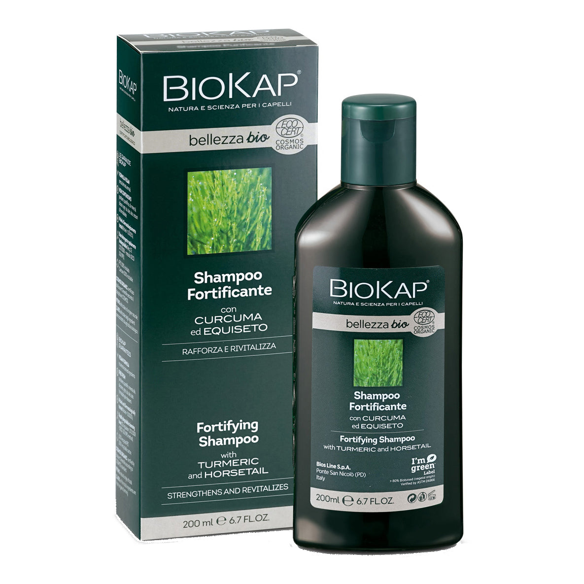 Biokap Bio Shampoo Fortificante 200ml cert Ecocert Cosmos