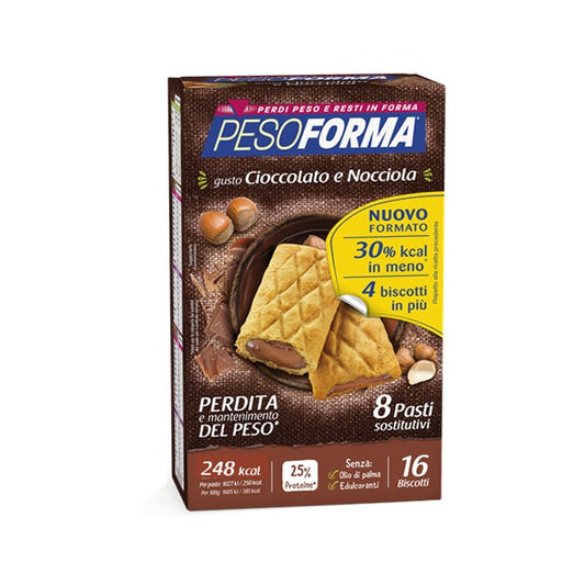 PESOFORMA BISCOTTO CIOCCOLATO/NOCCIOLA 16 PEZZI