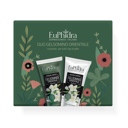EUPHIDRA COFANETTO DUO GELSOMINO ORIENTALE: CREMA CORPO NUTRIENTE GELSOMINO ORIENTALE 75ML + BAGNO CREMA NUTRIENTE GELSOMINO ORIENTALE 75ML