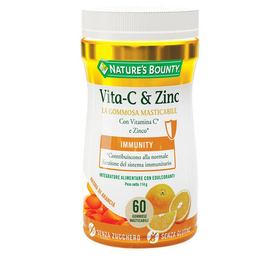 NATURE'S BOUNTY VITA-C & ZINC 60 GOMMOSE MASTICABILI