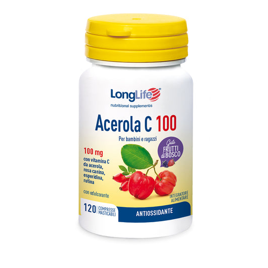 LONGLIFE ACEROLA C 100 FRUTTI DI BOSCO 120 COMPRESSE MASTICABILI