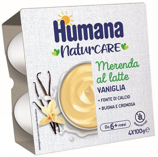 Humana Merenda Vaniglia 4 Vasetti da 100 g
