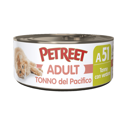 Petreet Adult Tonno Del Pacifico Con Verdure Per Gatti Lattina 70g
