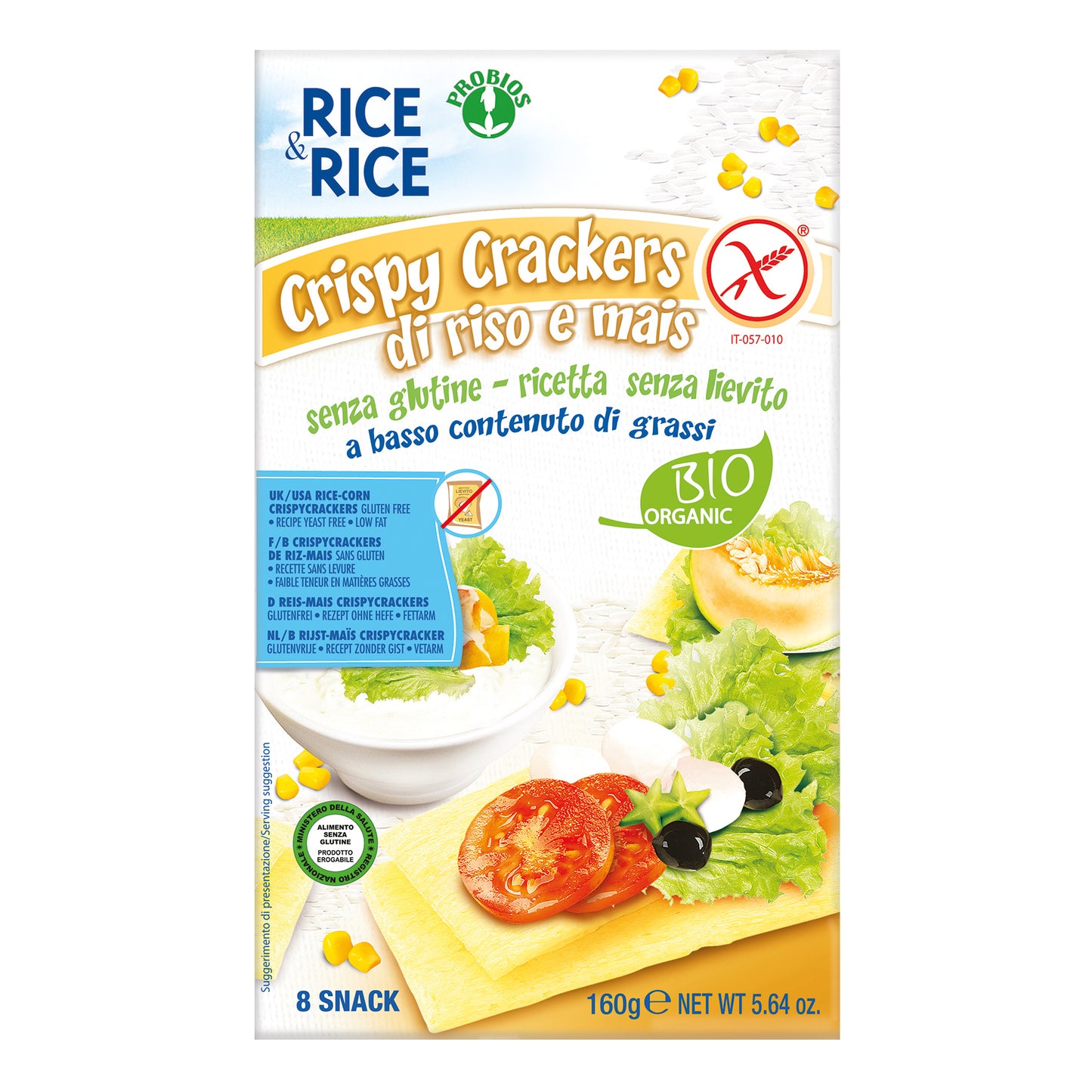RICE & RICE Crispy Crackers Riso Mais 8x20g