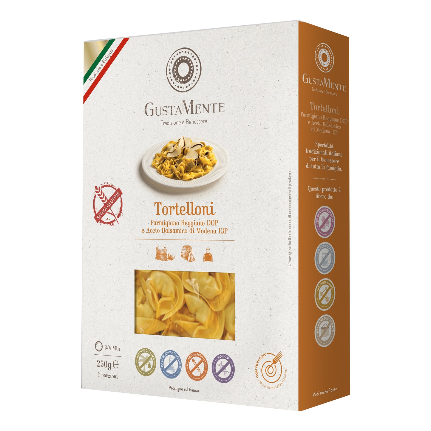 GUSTAMENTE Pasta Tortelloni Ricotta Spinaci 250g