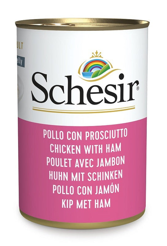 Schesir Filetti Di Pollo Con Prosciutto Cibo Umido Gatti Adulti Lattina 140g