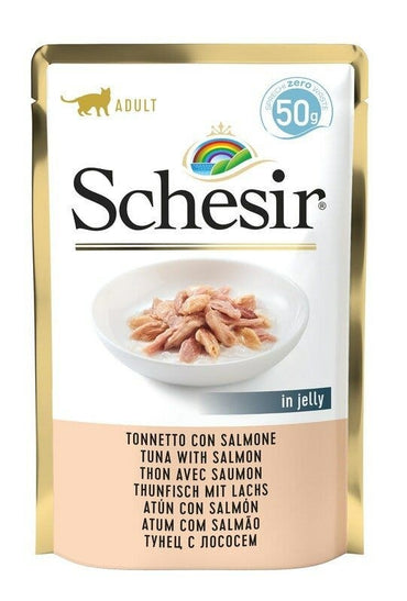 Schesir Tonnetto Con Salmone Cibo Umido Gatti Adulti Bustina 50g