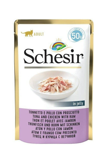Schesir Tonnetto Con Prosciutto Cibo Umido Gatti Adulti Bustina 50g