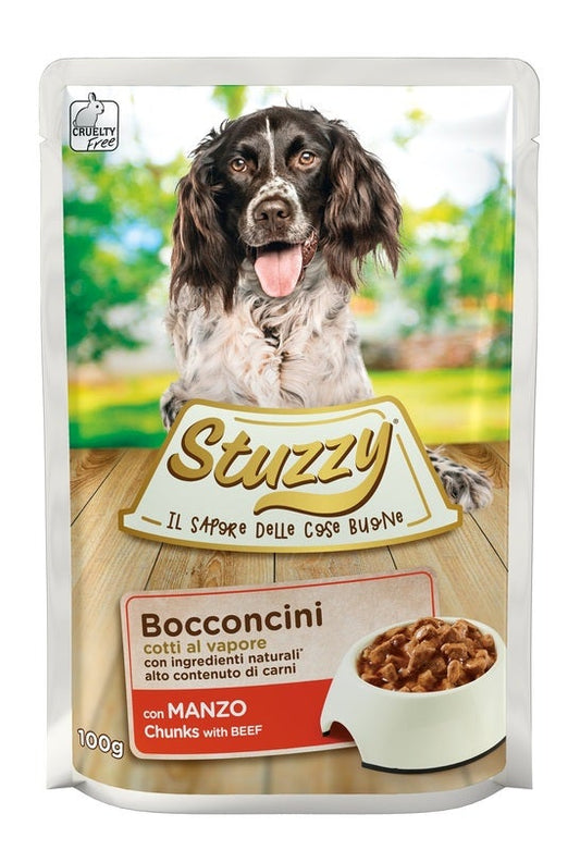 Stuzzy Bocconcini Con Manzo Cani Adulti Bustina 100g