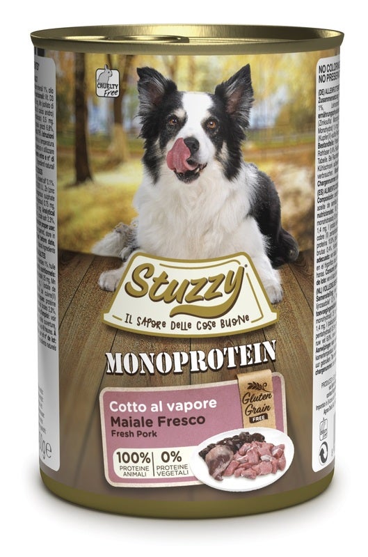 Stuzzy Monoprotein Al Maiale Cibo Umido Cani Adulti Barattolo 400g