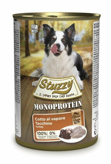 Stuzzy Monoprotein Al Tacchino Cibo Umido Cani Adulti Barattolo 400g