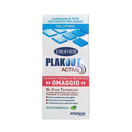 PLAK OUT ACTIVE 0,12% + MINI DENTIFRICIO OMAGGIO