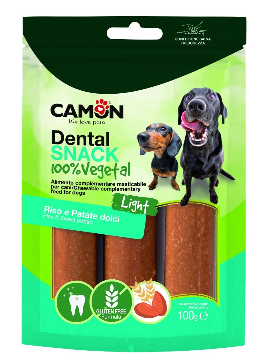 Camon Snack Per Cani 100% Vegetal Cannoli Con Riso E Patate Dolci 100g