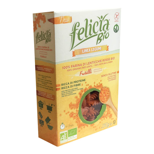 FELICIA BIO LEGUMI Pasta di Lenticchie Rosse Fusilli 250g