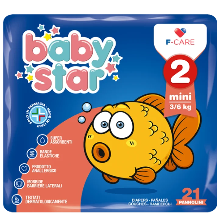 Babystar Mini Pannolini 2 Mini 3-6kg 21 Pezzi