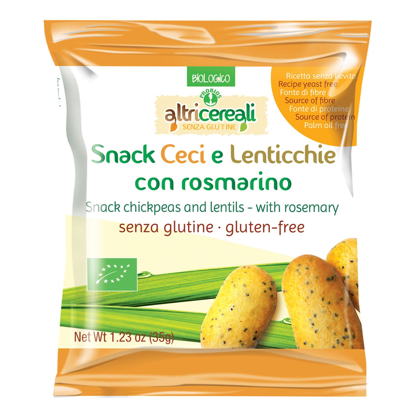 ALTRICEREALI Snack Ceci Lenticchie Rosmarino 35g