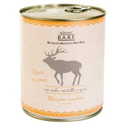 Barf Menu Completo Cibo Umido Trito Di Selvaggina Per Cani Lattina 800g