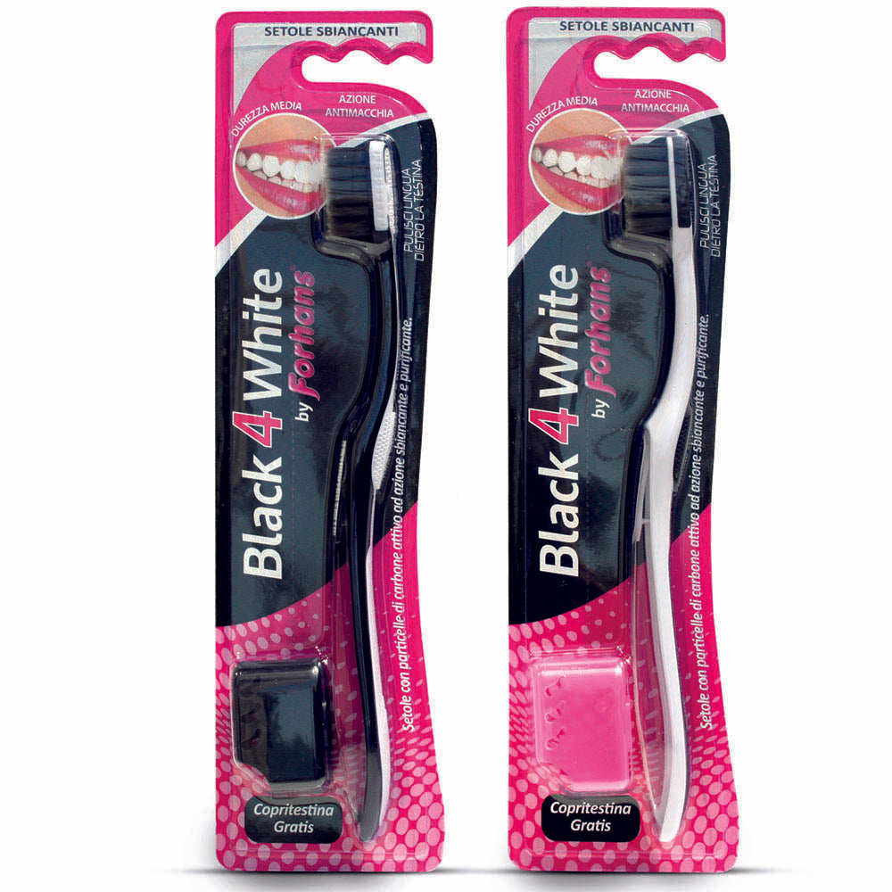 FORHANS SPAZZOLINO BLACK 4 WHITE SETOLE SBIANCANTI IN CARBONE