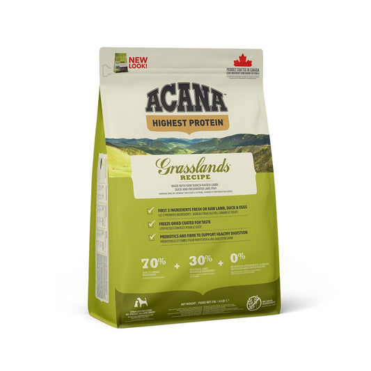 Acana Cane Grasslands Highest Protein Crocchette Agnello e Anatra Sacco 2kg