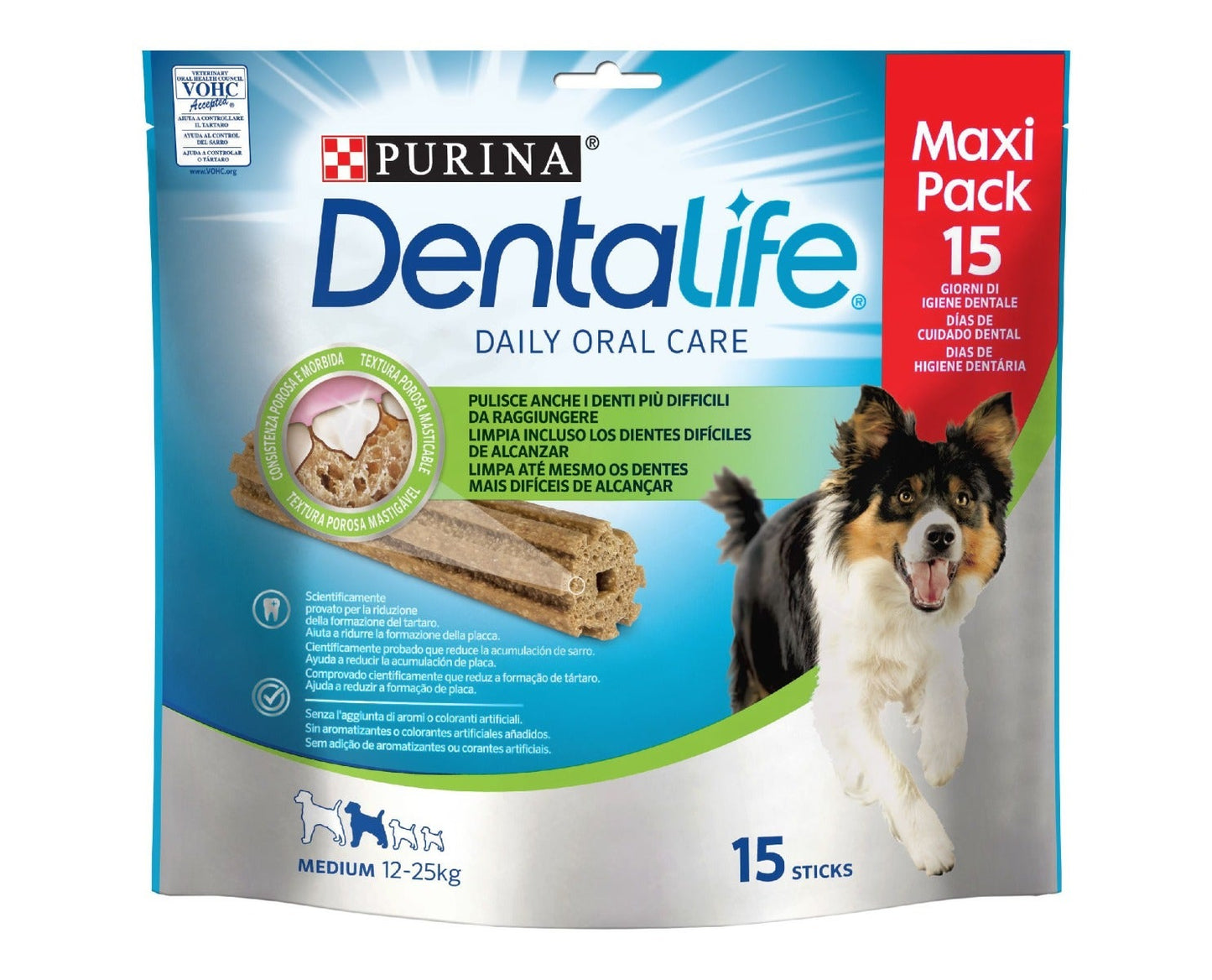 Purina Dentalife Snack Daily Oral Care Per Cani 12 - 25kg Taglia Medium 15 Stick
