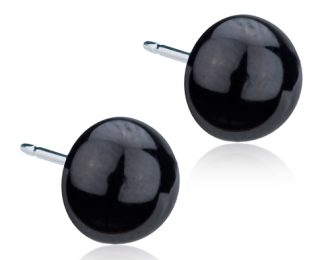 ORECCHINI CJ BLACK TITANIUM HALF BALL 8MM