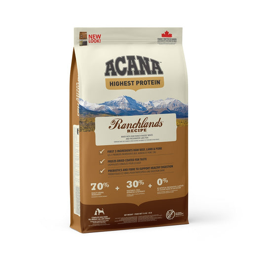 Acana Cane Ranchlands Highest Protein Crocchette Manzo e Agnello Sacco 11,4 Kg