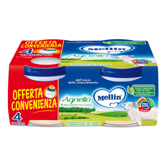 MELLIN OMOGENEIZZATO AGNELLO 4X80 GRAMMI