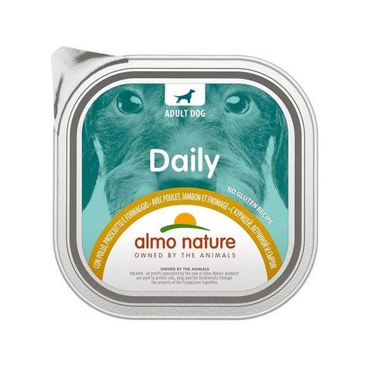 Almo Nature Daily Pollo Prosciutto E Formaggio Alimento Umido Per Cani Adulti 300g