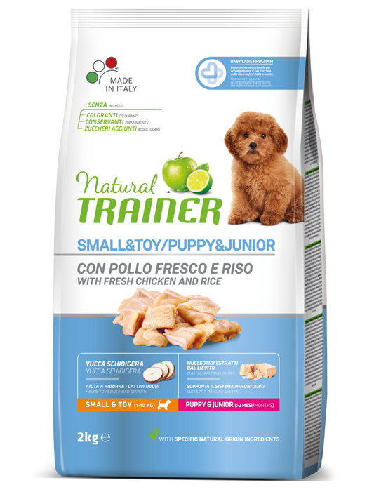 Natural Trainer Crocchette Pollo Fresco Per Cuccioli Taglia Piccola Sacco 2kg