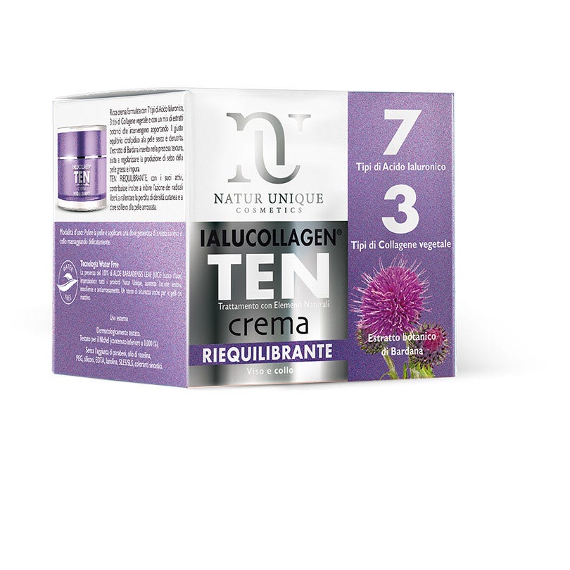 Natur Unique Ialucollagen Ten Cream Crema Viso Riequilibrante Pelli Miste 50ml