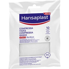 Hansaplast Compresse Sterili Garze Per Pulizia E Copertura Di Ferite 10x10cm 10 Pezzi