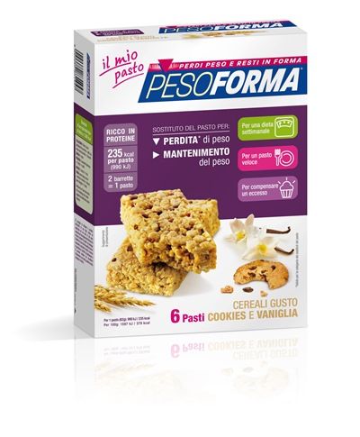 PESOFORMA CEREALI BARRETTA COOKIES E VANIGLIA 12 PEZZI