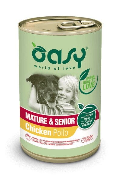 Oasy Wet Dog Lifestage Patè Cibo Umido Cani Mature/Senior Lattina 400g