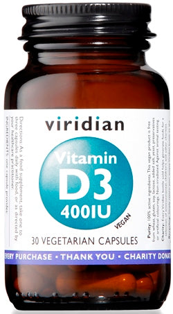 VIRIDIAN VITAMIN D3 400IU 30 CAPSULE