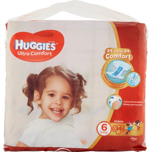 Huggies Ultra Comfort Pannolino Grande Taglia 6 34 Pezzi