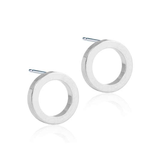 ORECCHINI CJ NATURAL TITANIUM PUCK HOLLOW 10MM