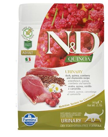 Farmina Natural & Delicious Quinoa Urinary Anatra Grain Free Cibo Secco Per Gatti 300g