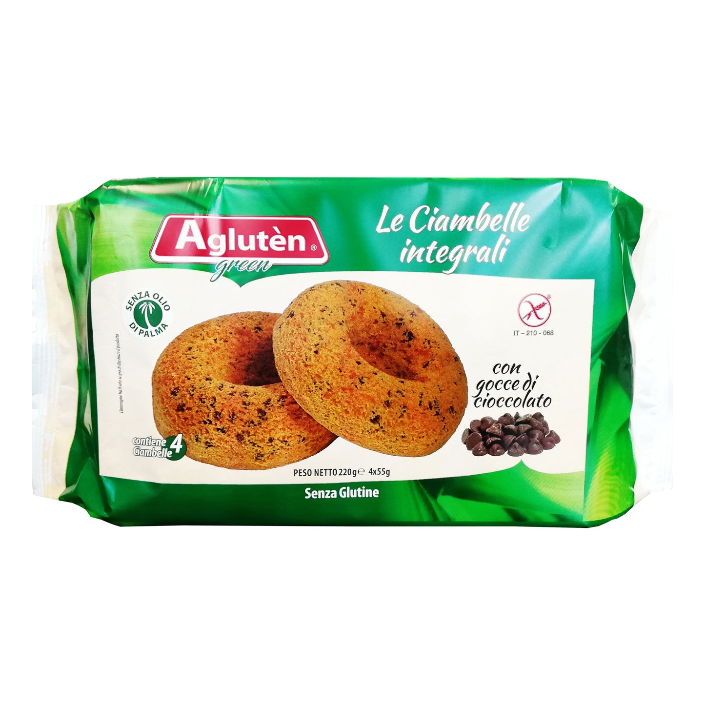 AGLUTEN Green Ciambelle Integrali Ciocc. 4x55g