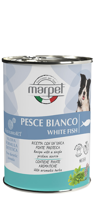 Marpet Aequilibriavet Dog Pesce Bianco Cibo Umido Per Cani Adulti Scatoletta 400g