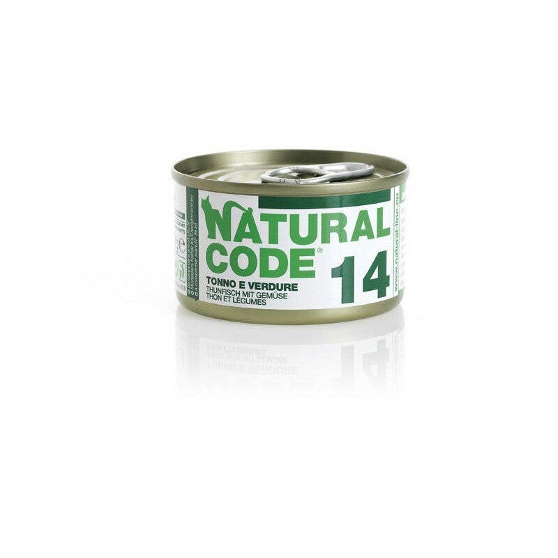 Natural Code 14 Tonno e Verdure Gatti Adulti Lattina 85g