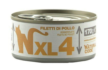 Natural Code XL4 Cibo Umido Filetti Di Pollo Per Gatti Adulti Lattina 170g