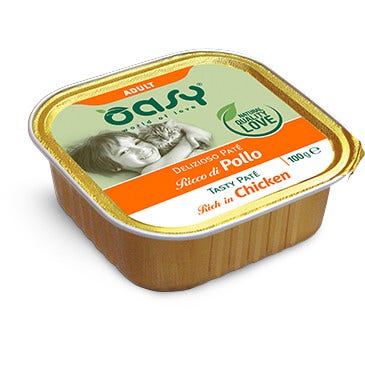 Oasy Wet Delizioso PatÈ Ricco Di Pollo Cibo Umido Per Gatti Adulti 100g